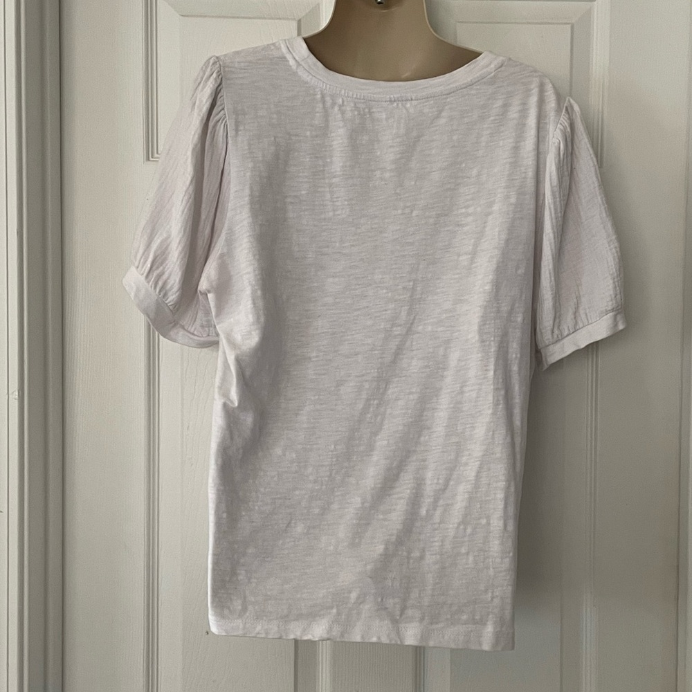 Time and Tru White Puff Sleeve Top - Picture 3 of 3